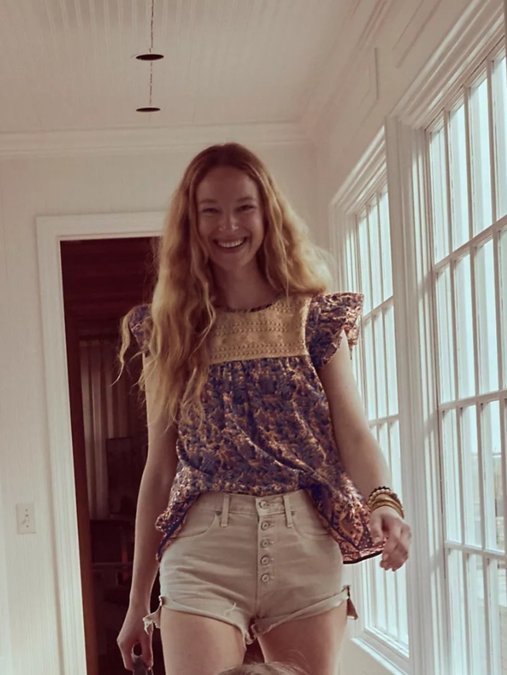 Anthropologie Othilia Leonie Embroidered Blouse Top Women’s 12